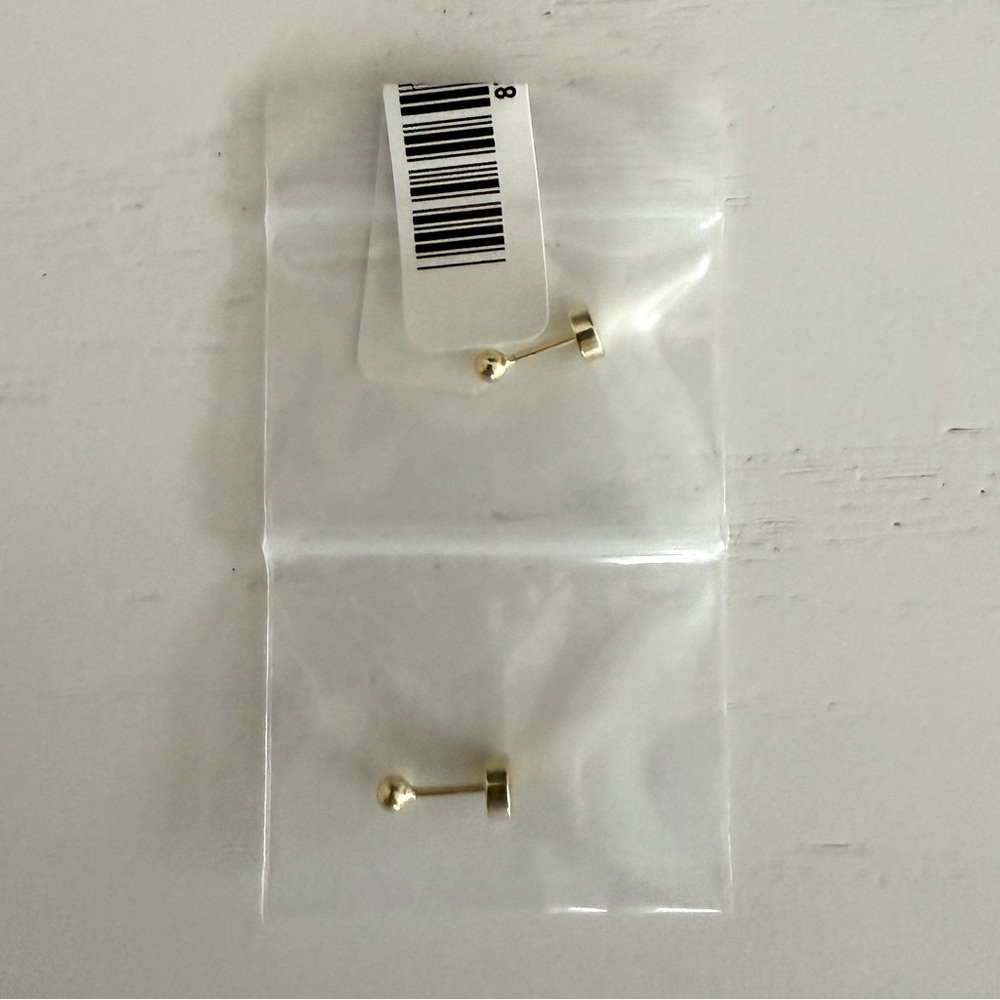 2/$10 | Stainless Steel Gold Plated Rounded Ball Earrings